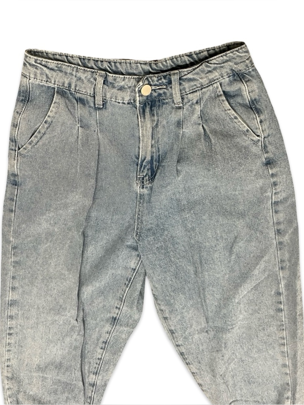 Balloon Light Washed Blue Jeans for Women - Relaxed Fit XS - Picture 4 of 6